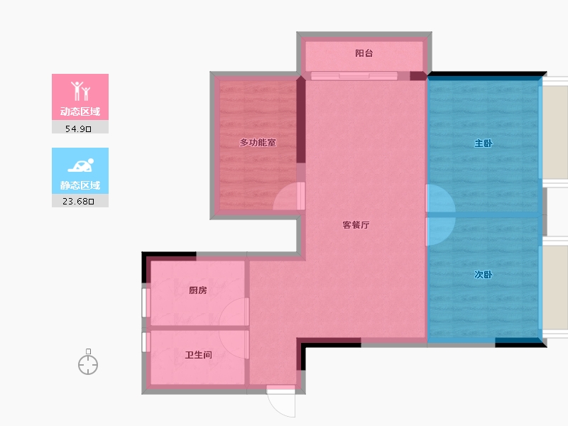 广西壮族自治区-南宁市-荣和公园里-70.81-户型库-动静分区