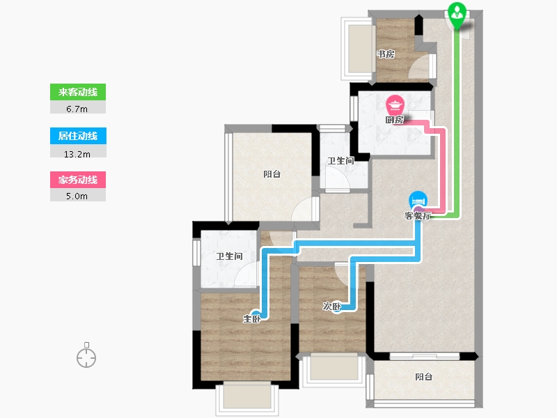 广东省-广州市-港龙皇朝·龙湾壹号-68.80-户型库-动静线