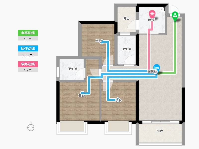 广西壮族自治区-南宁市-盛科城-72.96-户型库-动静线