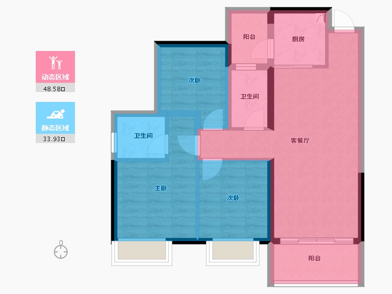 广西壮族自治区-南宁市-盛科城-72.96-户型库-动静分区