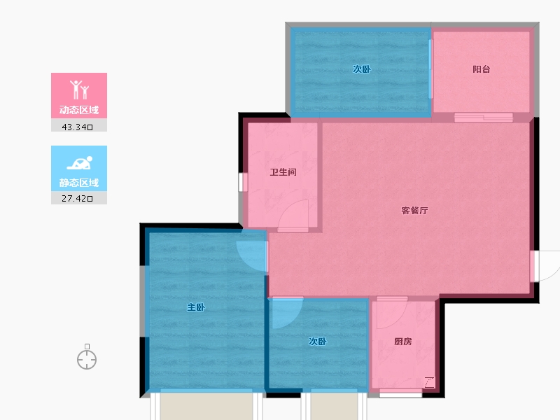 广西壮族自治区-南宁市-荣和公园里-63.81-户型库-动静分区