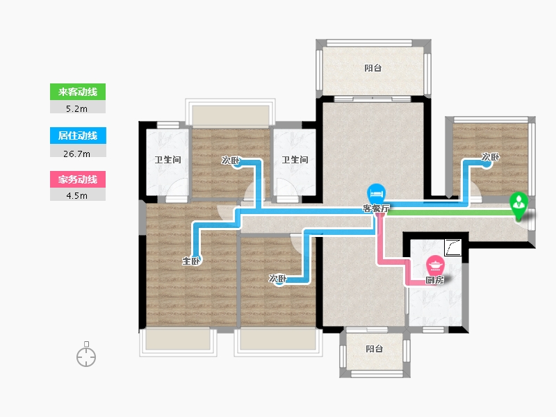 广西壮族自治区-南宁市-荣和·半山华府小区-119.00-户型库-动静线