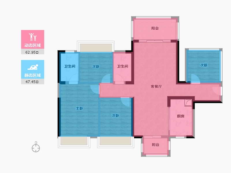 广西壮族自治区-南宁市-荣和·半山华府小区-119.00-户型库-动静分区