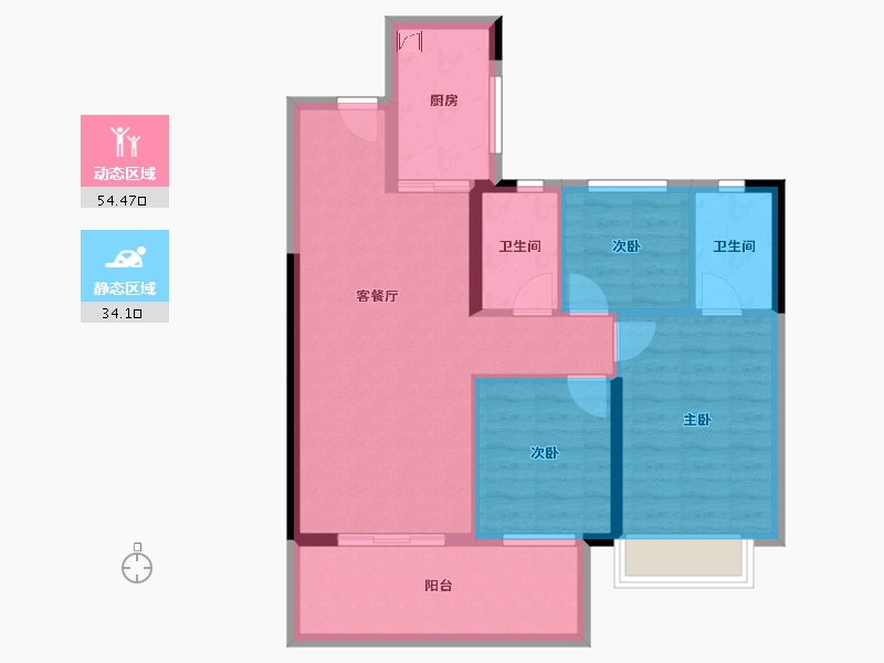 广西壮族自治区-南宁市-奥园瀚德棠悦府-79.14-户型库-动静分区