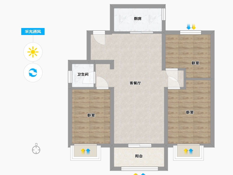 河北省-邢台市-天业悦荣府-79.00-户型库-采光通风