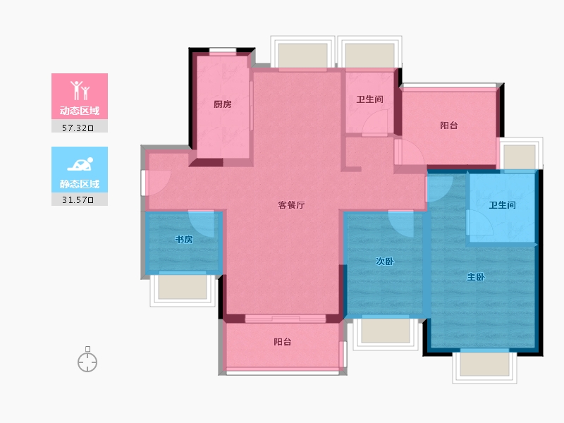 广东省-广州市-港龙皇朝·龙湾壹号-78.50-户型库-动静分区