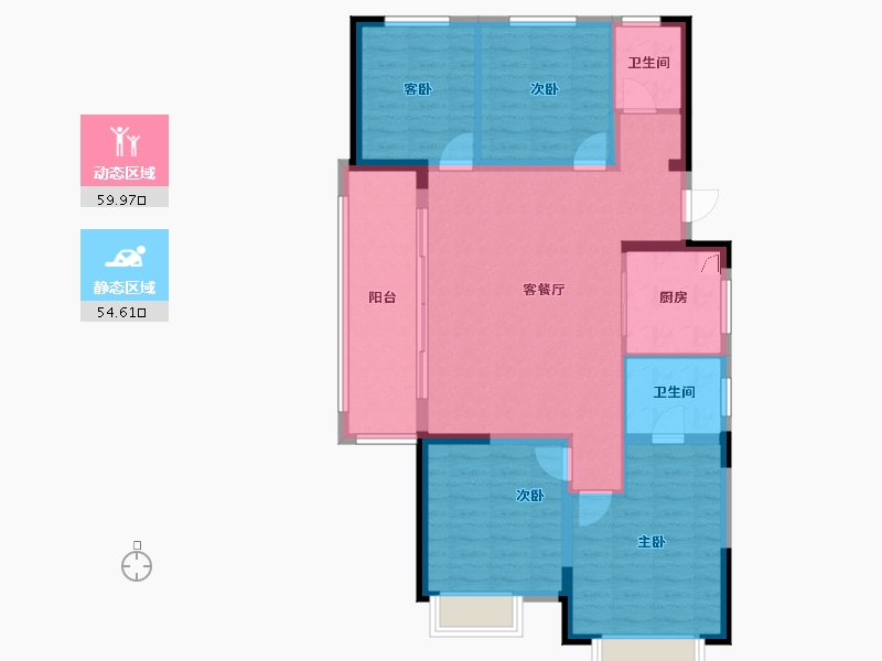 江苏省-常州市-光明城投荷樾府-103.34-户型库-动静分区