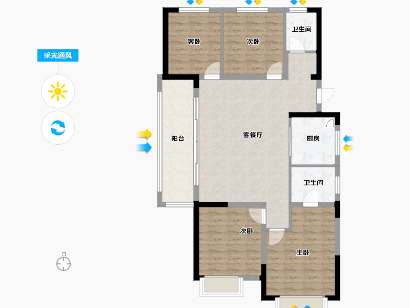 江苏省-常州市-光明城投荷樾府-103.34-户型库-采光通风