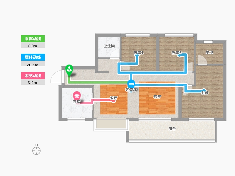 贵州省-贵阳市-万科麓山-86.91-户型库-动静线