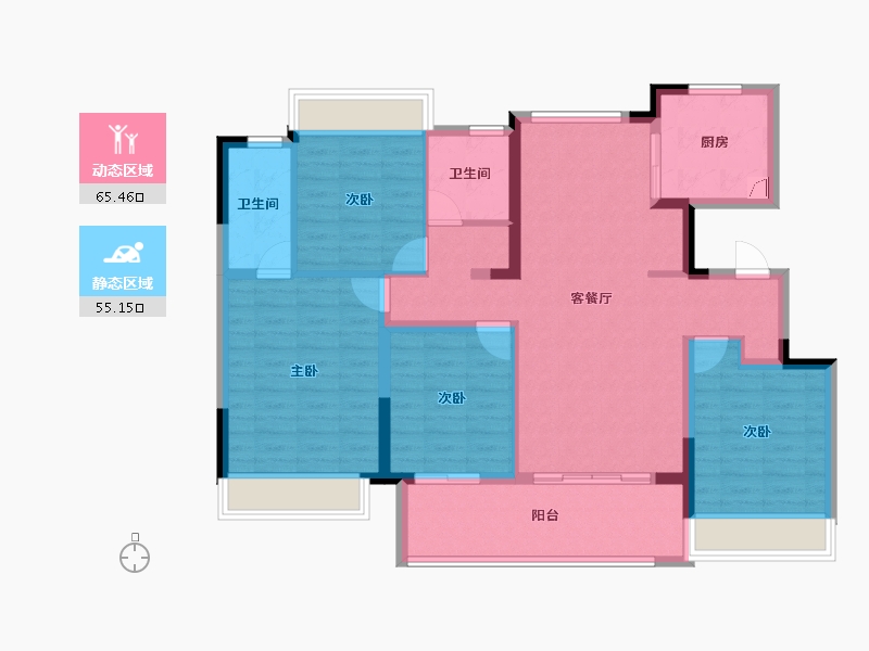 江苏省-常州市-华盛品樾公馆-108.00-户型库-动静分区