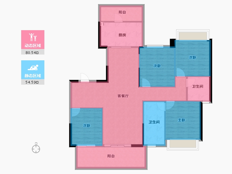 广西壮族自治区-南宁市-阳光城江南檀悦-123.68-户型库-动静分区