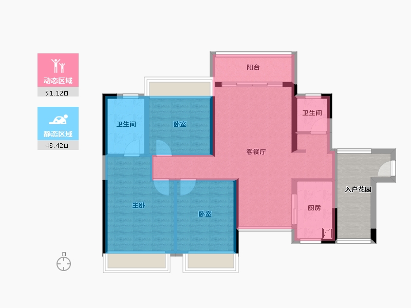 广东省-佛山市-华侨城云邸星悦-93.03-户型库-动静分区