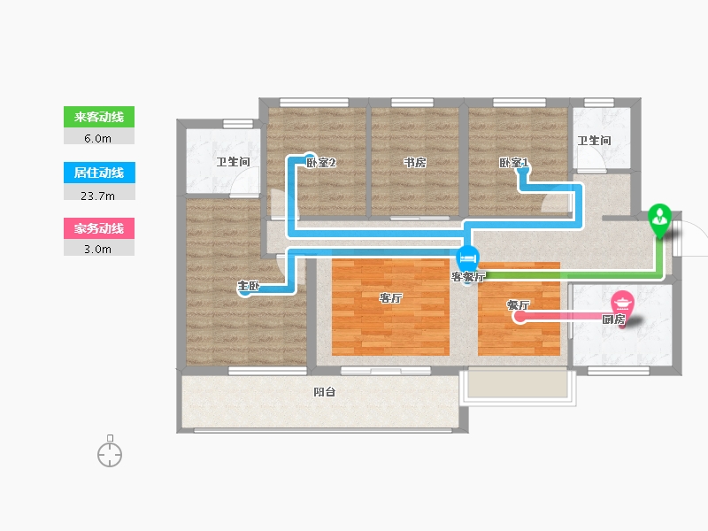 贵州省-贵阳市-万科麓山-94.40-户型库-动静线