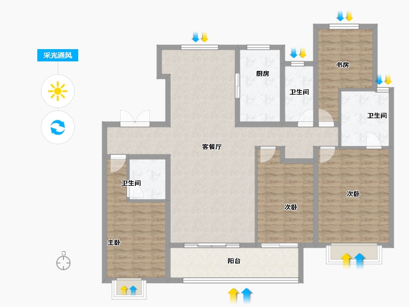 江苏省-常州市-熙悦府-137.31-户型库-采光通风