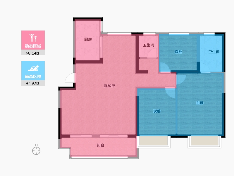 江苏省-常州市-光明光樾华庭-104.87-户型库-动静分区