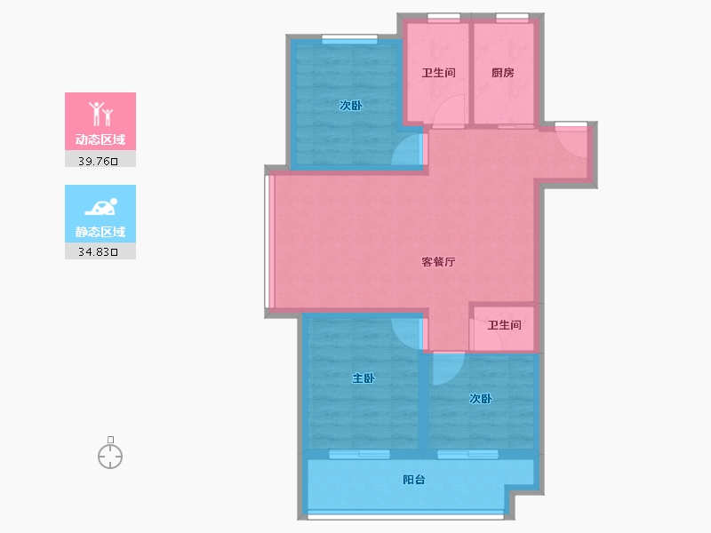 江苏省-常州市-长兴秀江南水岸名苑-65.86-户型库-动静分区