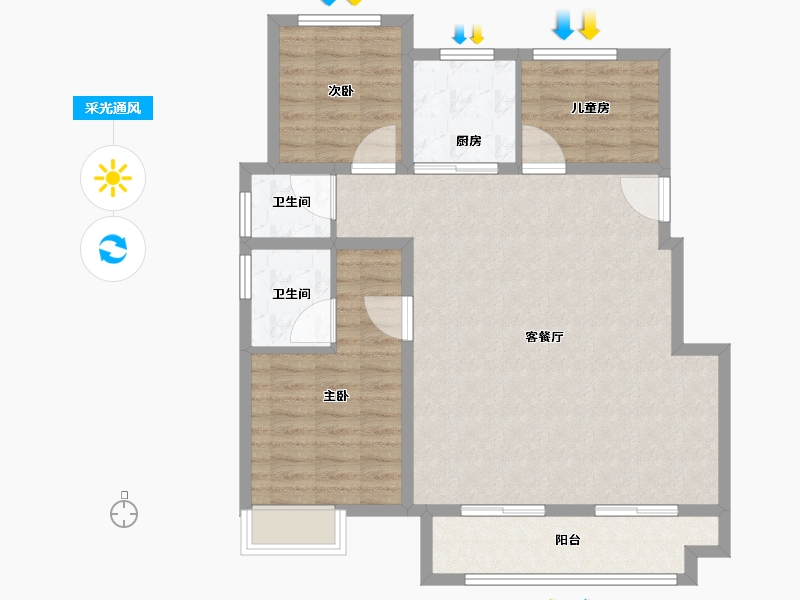 安徽省-六安市-新滨湖孔雀城-94.41-户型库-采光通风