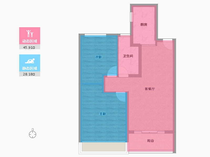 江苏省-常州市-牡丹三江公馆-66.12-户型库-动静分区