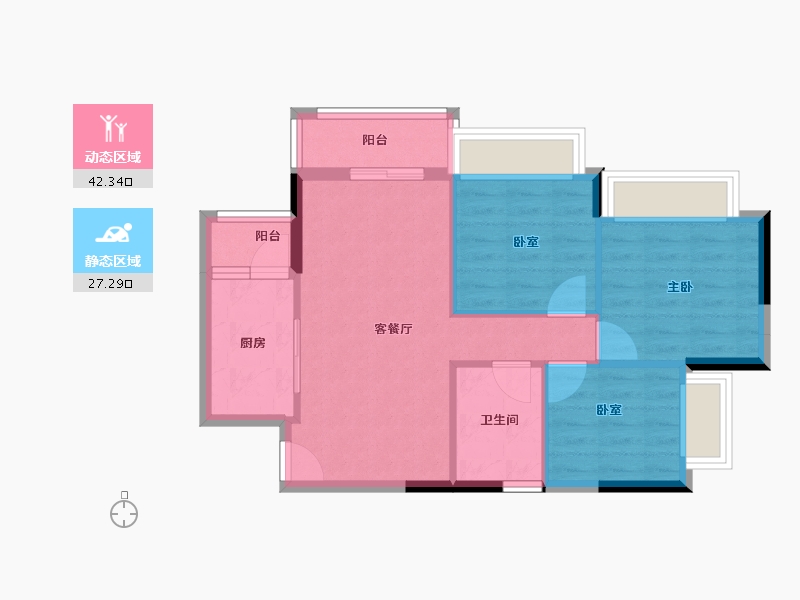 广东省-广州市-叠溪花园-62.40-户型库-动静分区