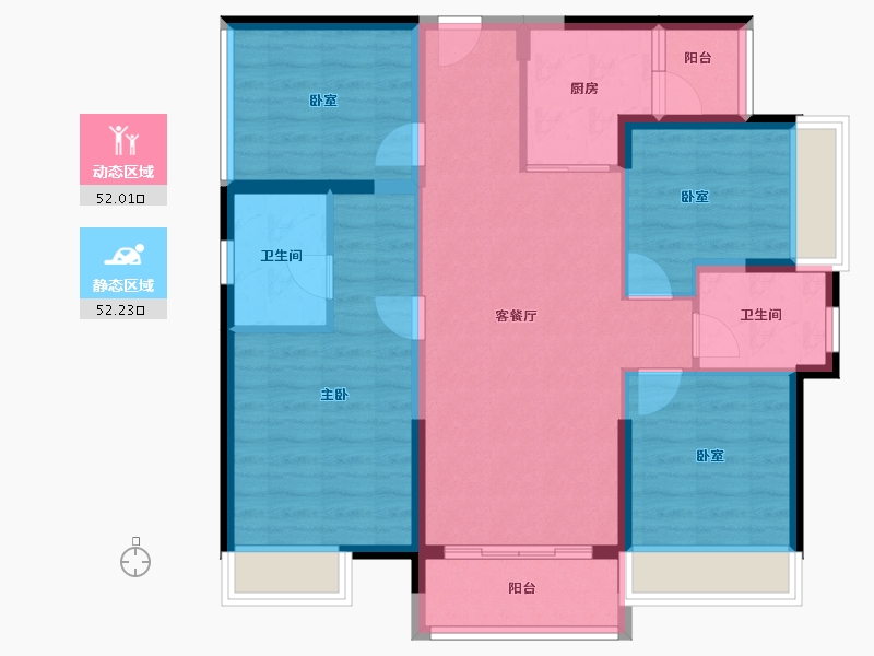 广东省-佛山市-华侨城云邸星悦-93.15-户型库-动静分区