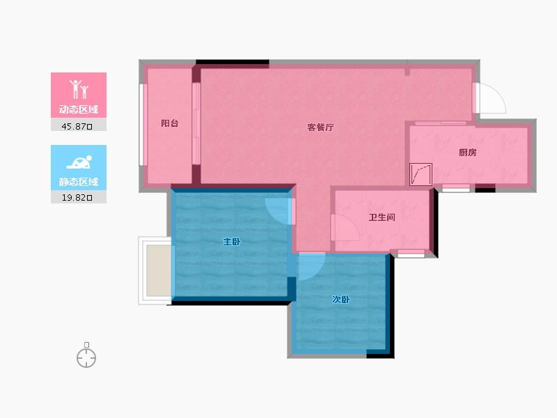 广东省-肇庆市-绿地樾湖国际生态城-58.25-户型库-动静分区