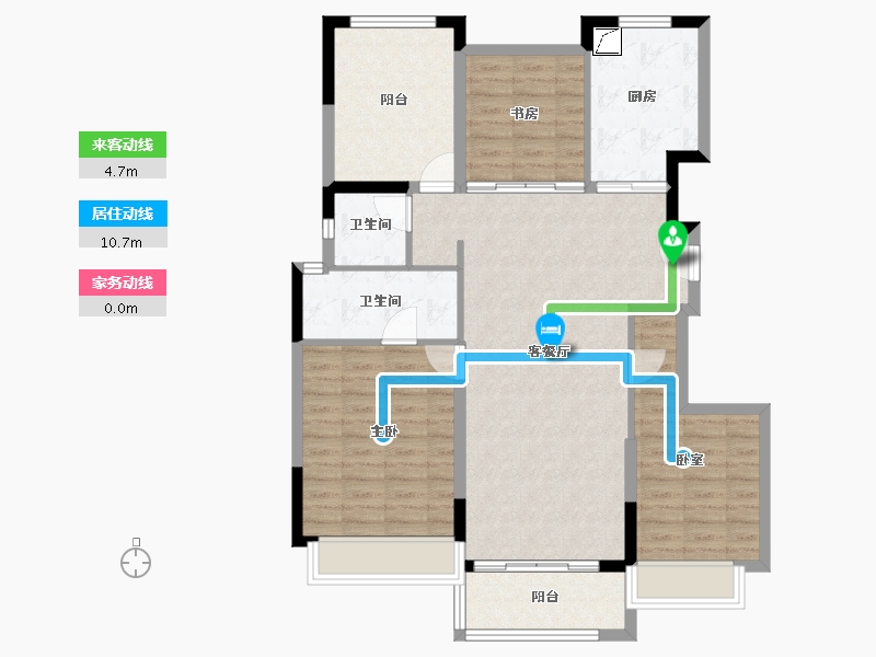 广东省-佛山市-越秀·阅湖台-101.44-户型库-动静线