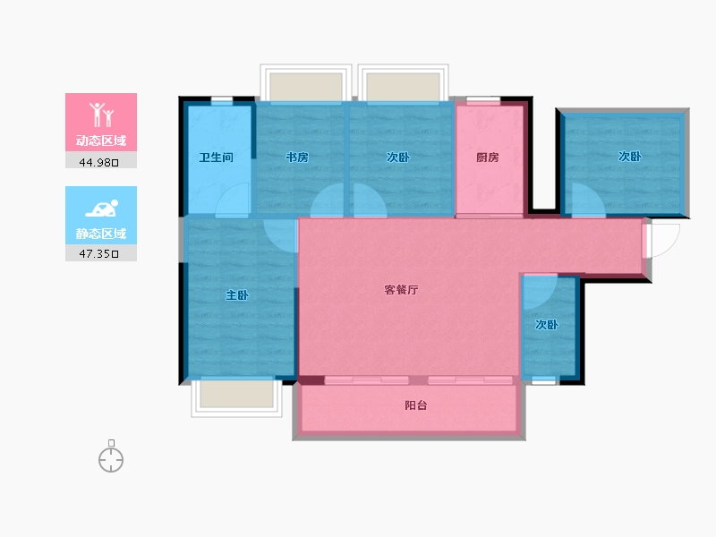 广西壮族自治区-南宁市-锦云湖光-84.00-户型库-动静分区