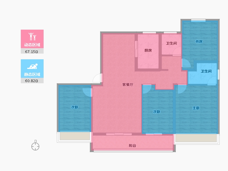 江苏省-常州市-牡丹三江公馆-114.94-户型库-动静分区