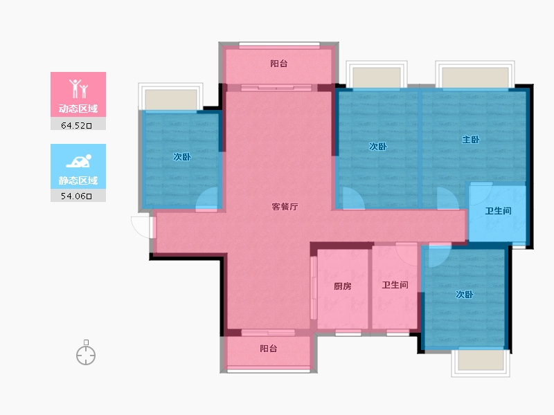 广西壮族自治区-南宁市-广源华府-106.29-户型库-动静分区