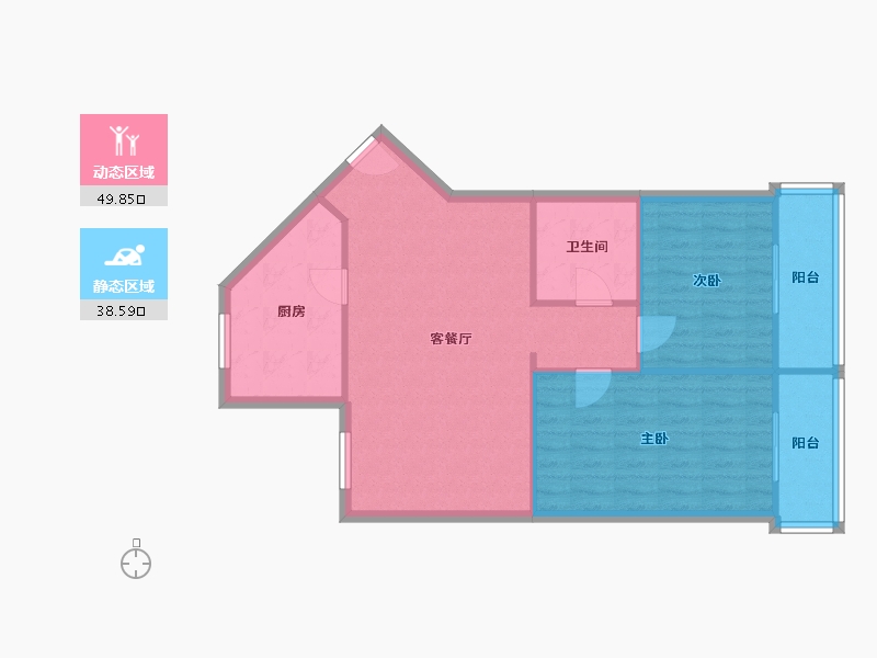 北京-北京市-建鑫园一里-80.00-户型库-动静分区