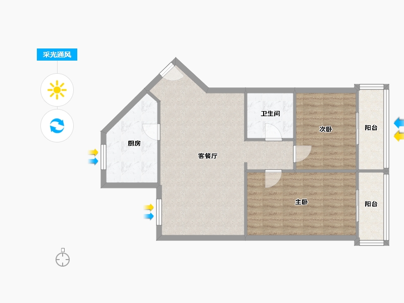 北京-北京市-建鑫园一里-80.00-户型库-采光通风