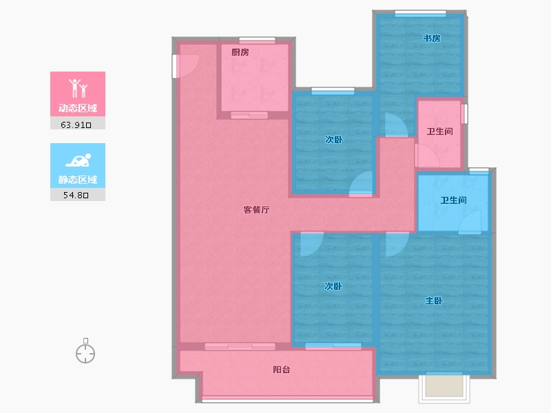 江苏省-常州市-熙悦府-106.46-户型库-动静分区