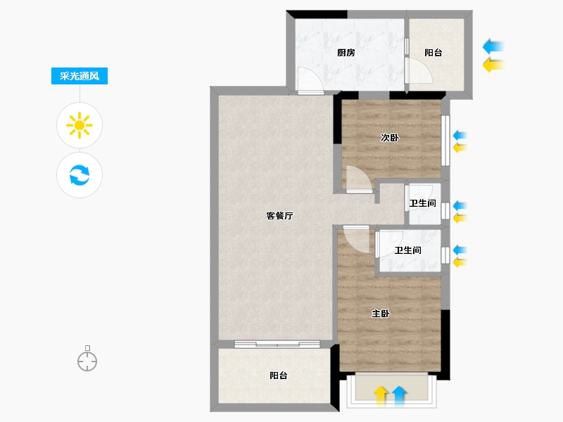 广西壮族自治区-南宁市-振宁星光广场-66.94-户型库-采光通风