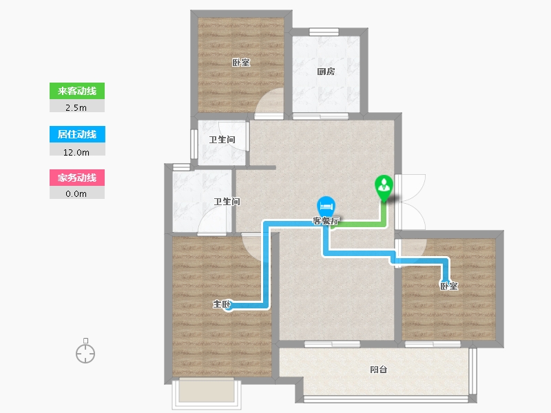 安徽省-合肥市-信达华宇锦绣龙川-93.61-户型库-动静线