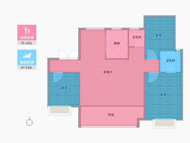 安徽省-合肥市-信达华宇锦绣龙川-113.60-户型库-动静分区