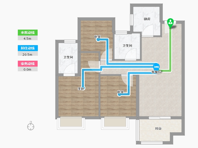 安徽省-合肥市-信达华宇锦绣龙川-79.21-户型库-动静线