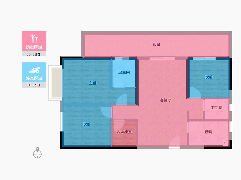 广西壮族自治区-南宁市-安吉大唐世家-83.66-户型库-动静分区