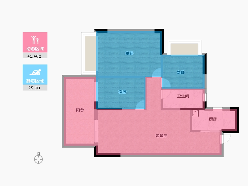 广西壮族自治区-南宁市-阳光城江南檀悦-59.97-户型库-动静分区