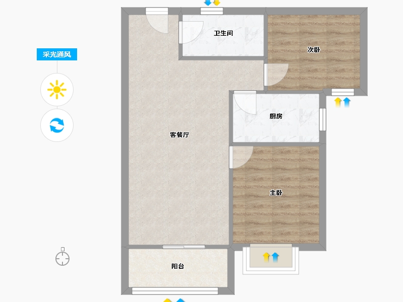 安徽省-合肥市-隆昊·昊天园-62.90-户型库-采光通风