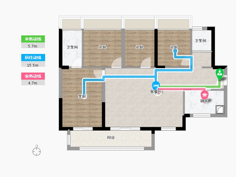 广东省-肇庆市-碧桂园龙熹山-90.88-户型库-动静线