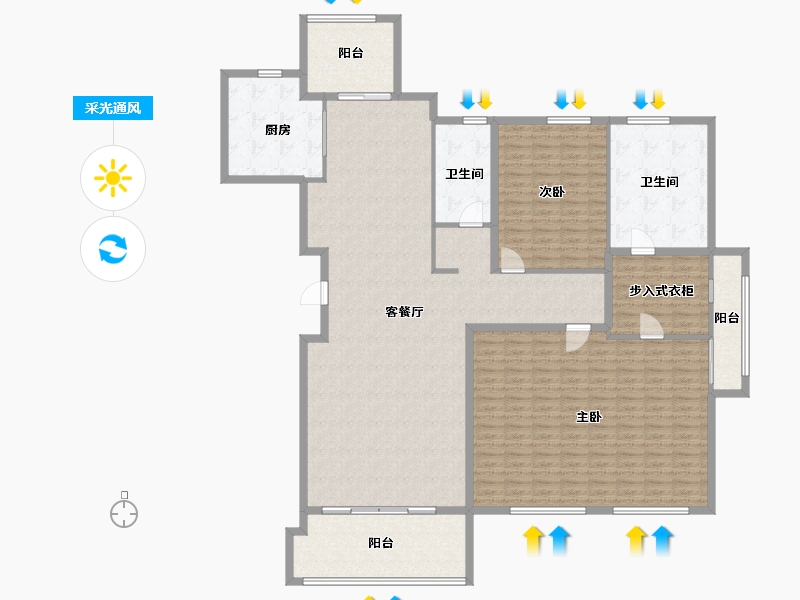 江苏省-南京市-复地御钟山-204.00-户型库-采光通风