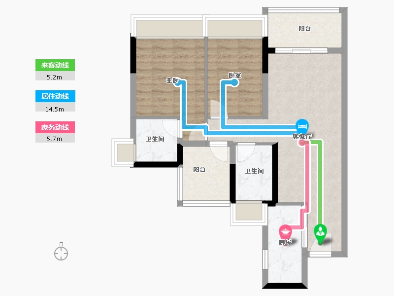 广东省-广州市-雅居乐海伦堡溪境花园-71.31-户型库-动静线