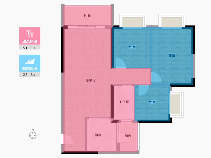 广东省-广州市-敏捷绿湖首府-71.20-户型库-动静分区