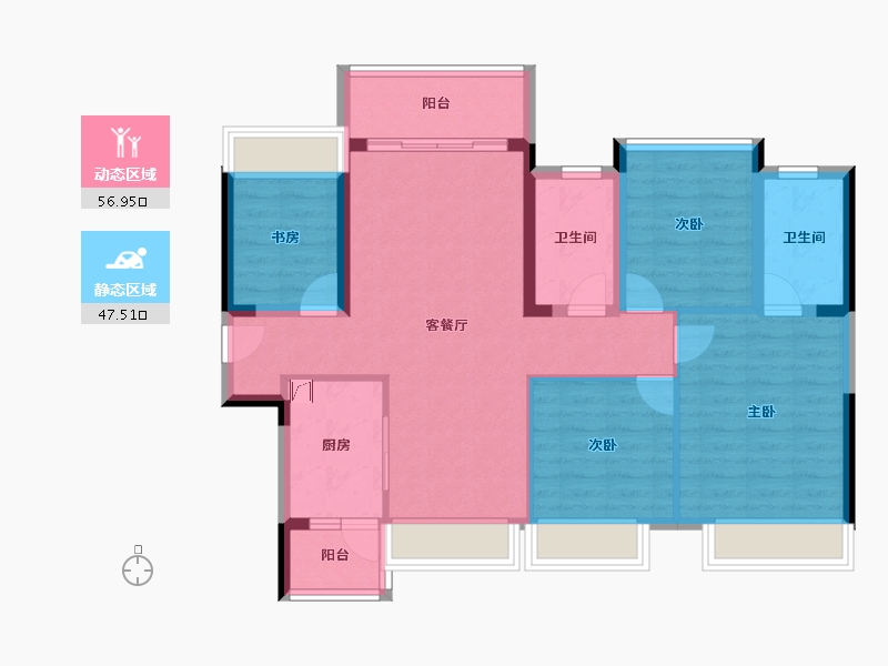 广东省-佛山市-华侨城云邸星悦-93.03-户型库-动静分区