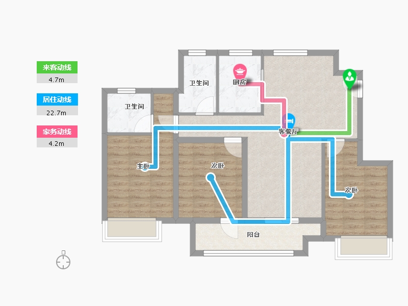 安徽省-六安市-新滨湖孔雀城-84.80-户型库-动静线