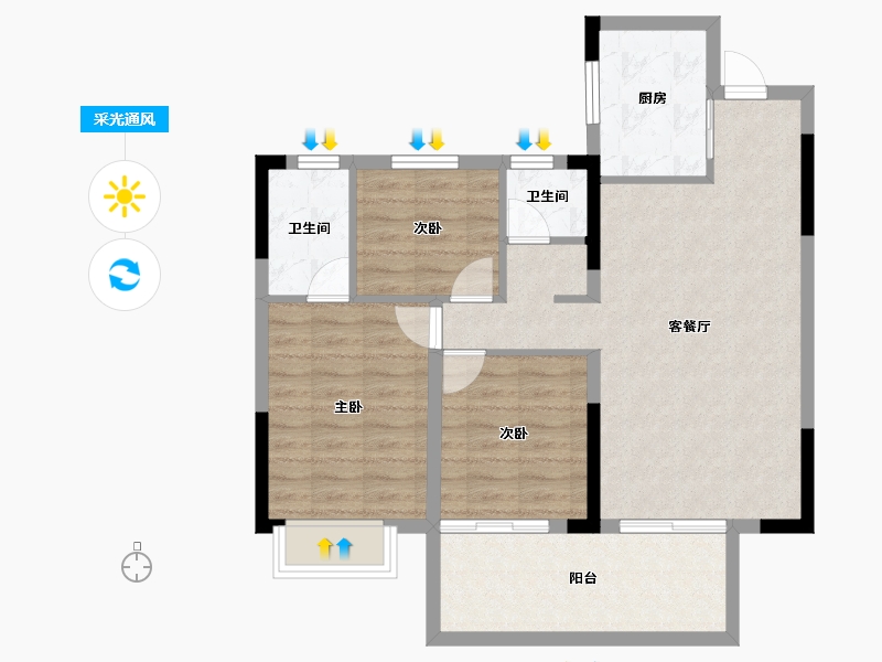 广西壮族自治区-南宁市-建发五象印月-80.24-户型库-采光通风