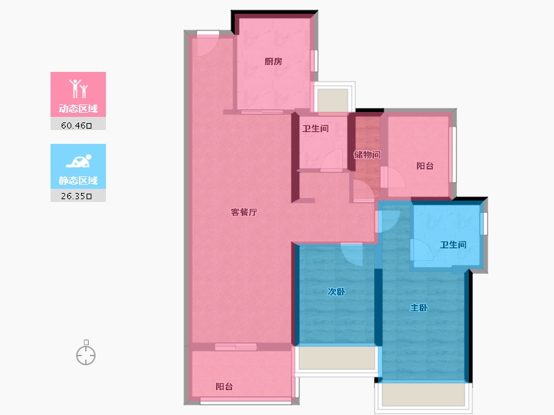 广东省-广州市-佳兆业佳泽园-75.99-户型库-动静分区