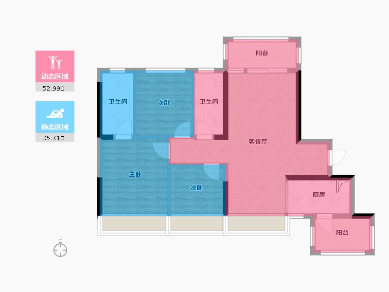 广东省-肇庆市-碧桂园龙熹山-78.07-户型库-动静分区