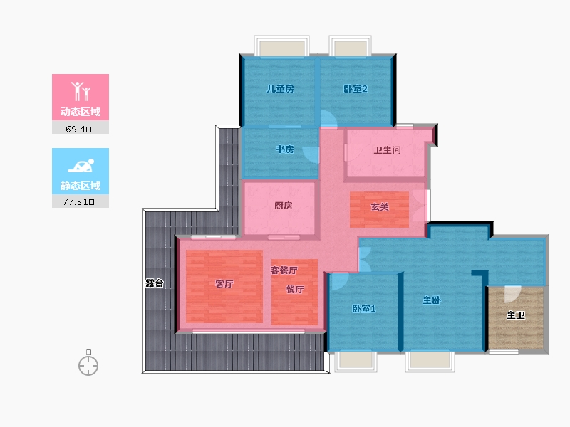 贵州省-贵阳市-中铁尚和锦城-169.71-户型库-动静分区