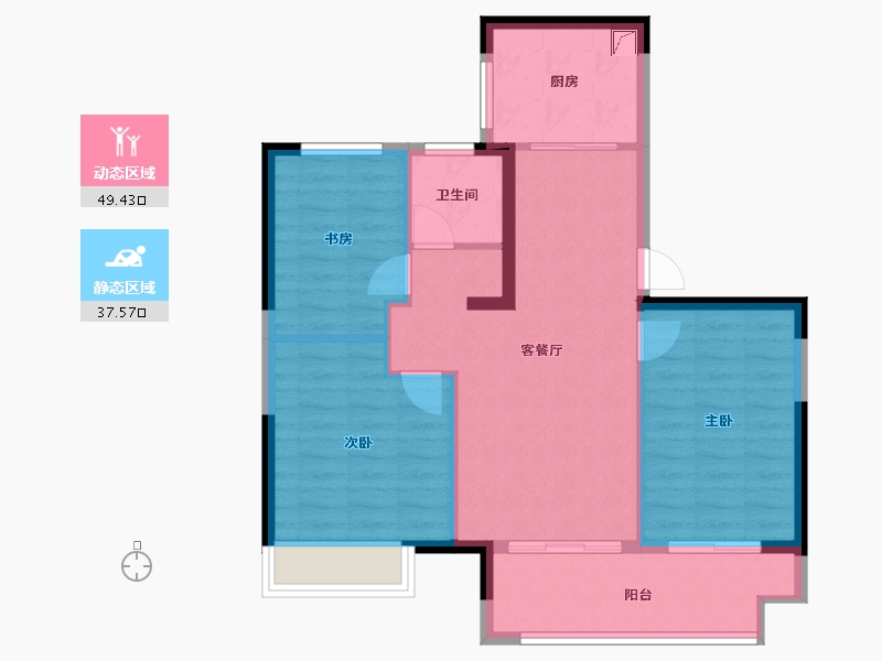 江苏省-常州市-光明光樾华庭-78.57-户型库-动静分区